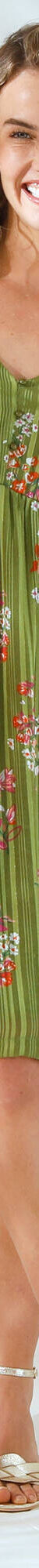 Robe courte imprimé floral, voile fils brillants (kaki / rose) Robe courte imprimé floral, voile fils brillants (kaki / rose)